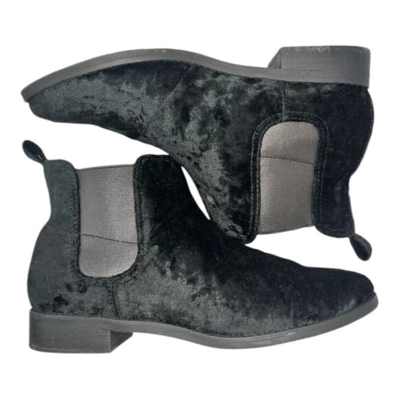 Toms Ella Chelsea Boots‎ Women's Size US 9 Crushed Velvet Black - Picture 3 of 14